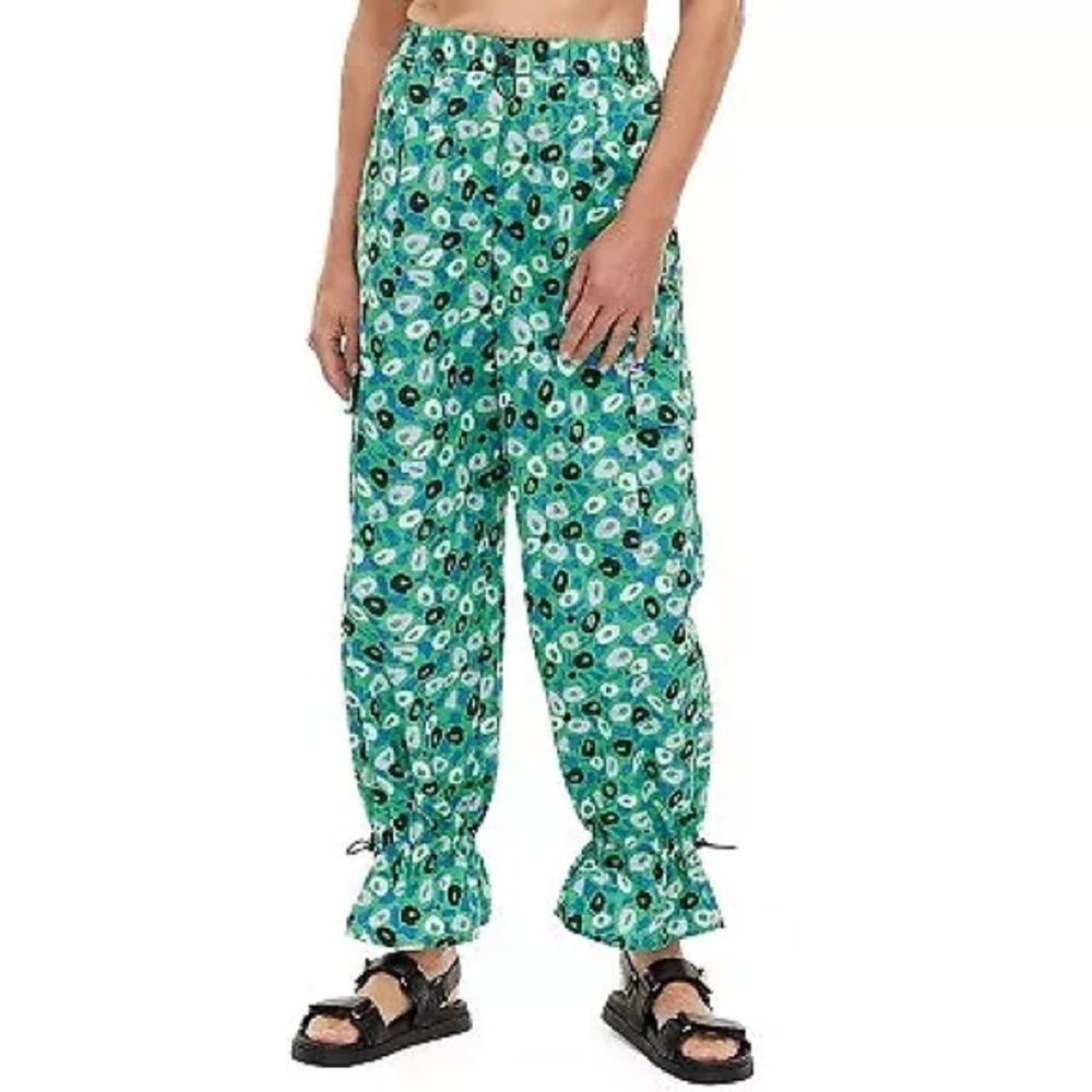NWT DVF x Target Utility Cargo Pants in Jazz Dot Green, Size Large